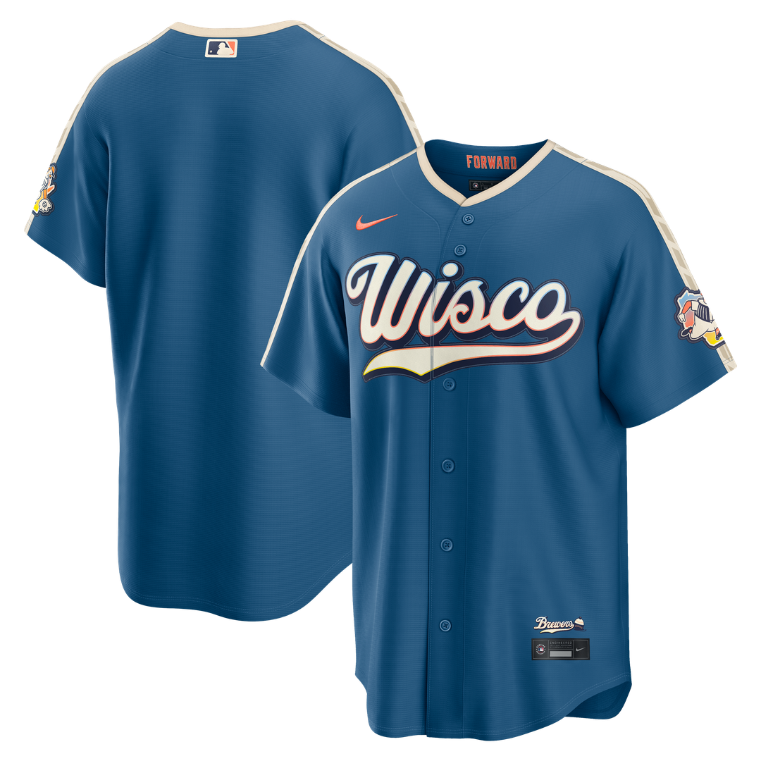 Milwaukee Brewers Nike 2026 City Connect Stadium Jersey - Mineral Blue Team Jersey Sports Fan Apparel
