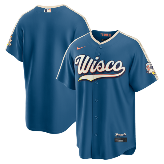 Milwaukee Brewers Nike 2026 City Connect Stadium Jersey - Mineral Blue Team Jersey Sports Fan Apparel
