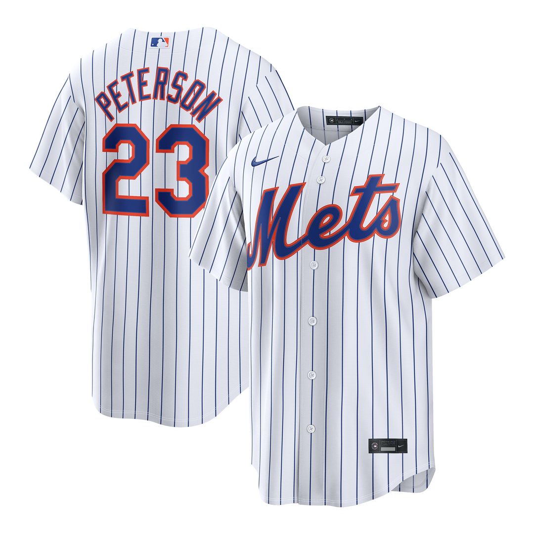 New York Mets David Peterson Nike Home Replica Jersey - White Team Jersey Sports Fan Apparel