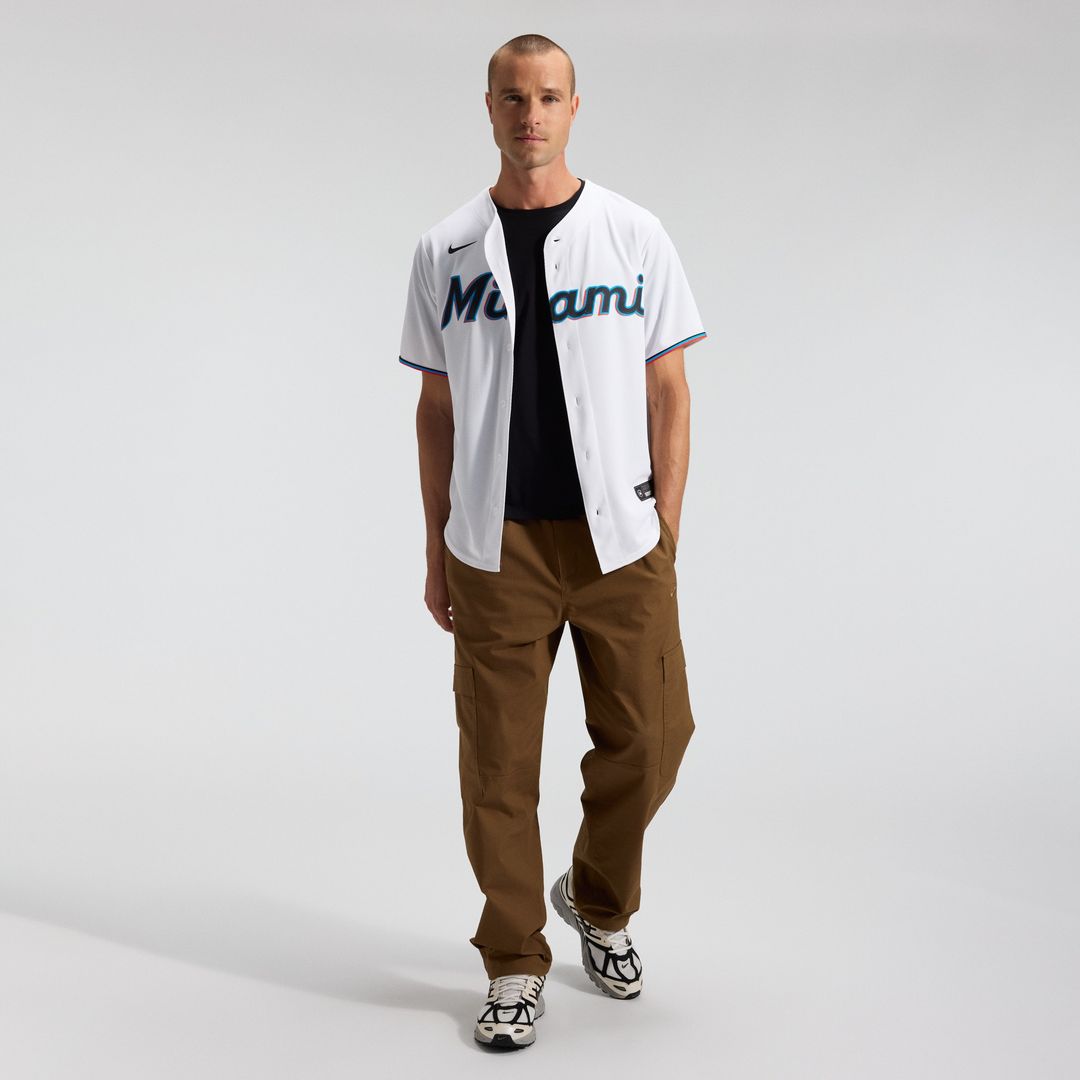 Miami Marlins Nike Home Replica Team Jersey - White Team Jersey Sports Fan Apparel