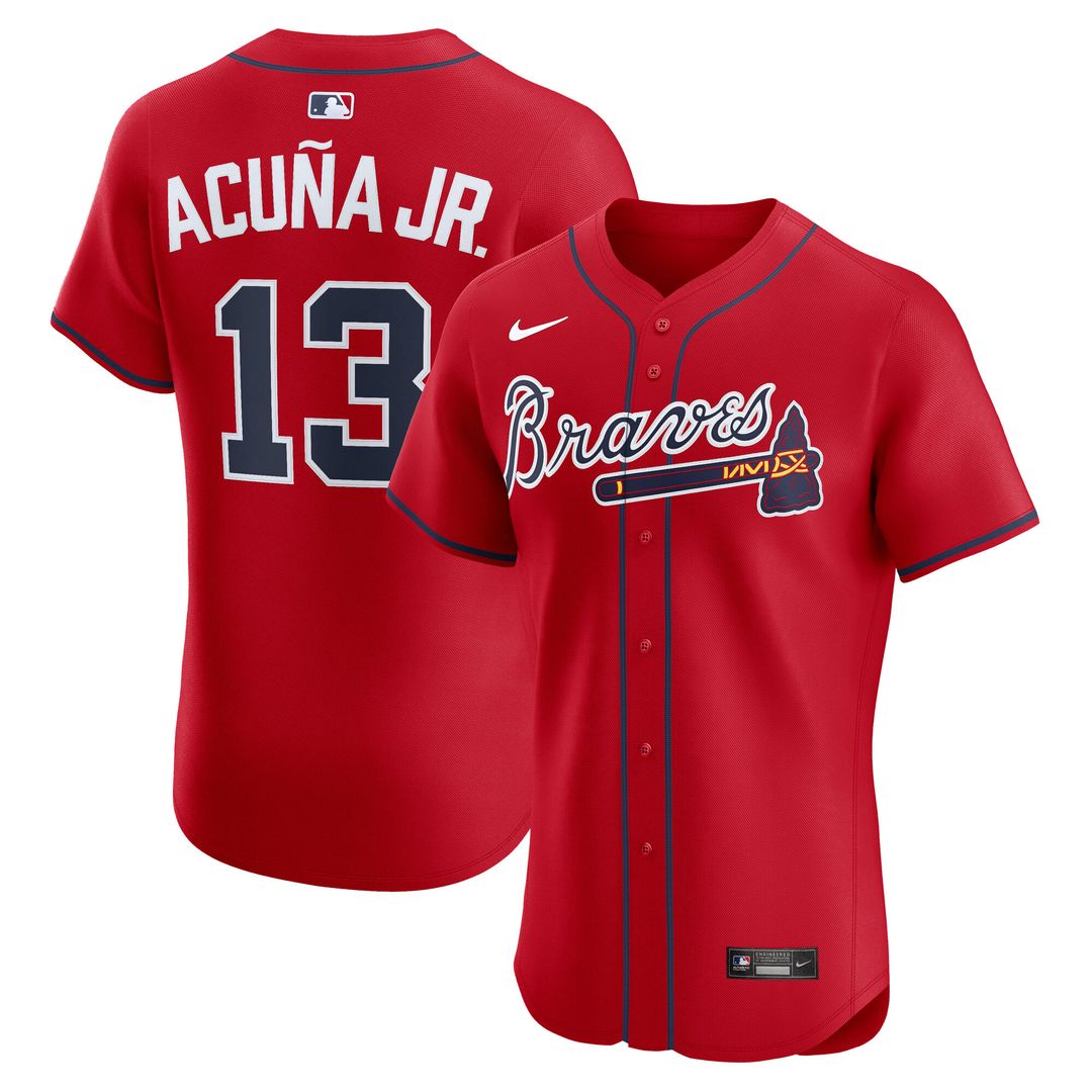 Atlanta Braves Ronald Acuña Jr. Nike Alternate Elite Jersey - Navy Team Jersey Sports Fan Apparel