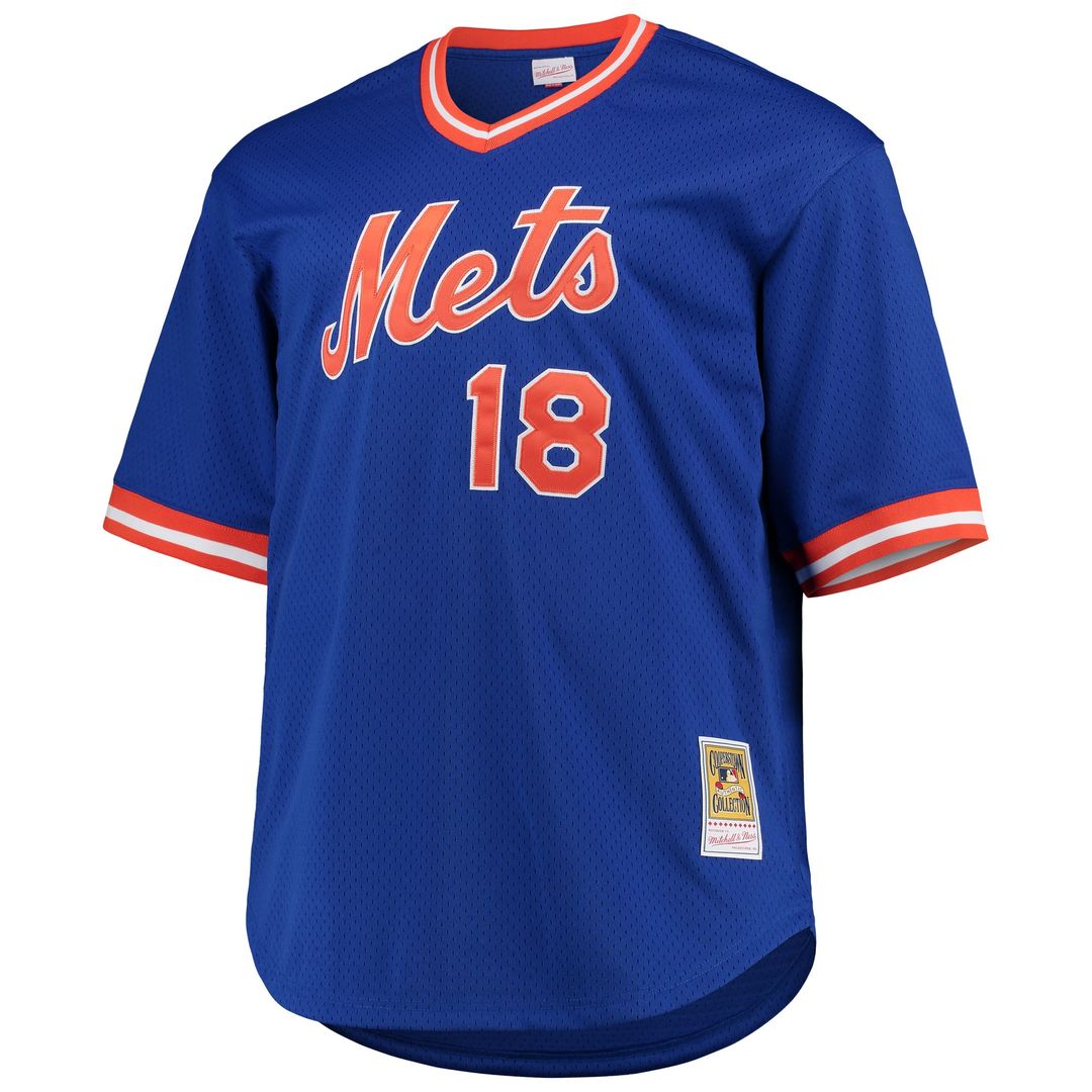 New York Mets Darryl Strawberry Mitchell & Ness Big & Tall Cooperstown Mesh Batting Practice Jersey - Royal Team Jersey Sports Fan Apparel