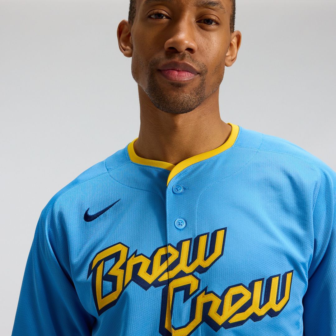 Milwaukee Brewers Nike City Connect Limited Jersey - Light Blue Team Jersey Sports Fan Apparel