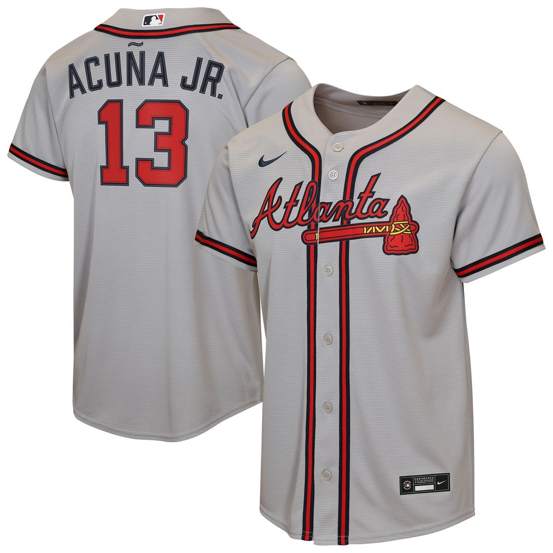 Atlanta Braves Ronald Acuña Jr. Nike Youth Road Replica Jersey - Gray Team Jersey Sports Fan Apparel