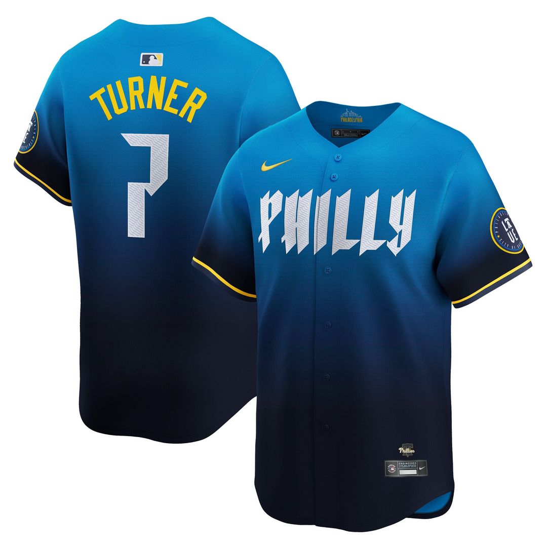 Philadelphia Phillies Trea Turner Nike 2024 City Connect Limited Player Jersey - Blue Team Jersey Sports Fan Apparel