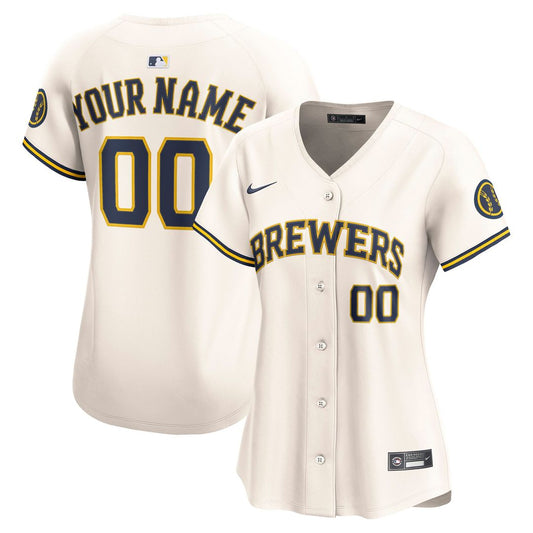 Milwaukee Brewers Nike Women's Home Limited Custom Jersey - Cream Team Jersey Sports Fan Apparel