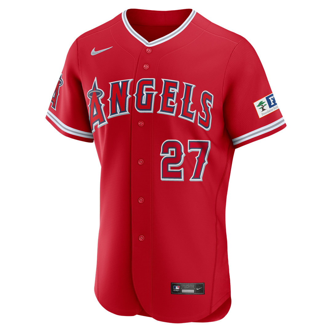 Los Angeles Angels Mike Trout Nike Alternate Authentic Sponsor Patch Jersey - Red Team Jersey Sports Fan Apparel