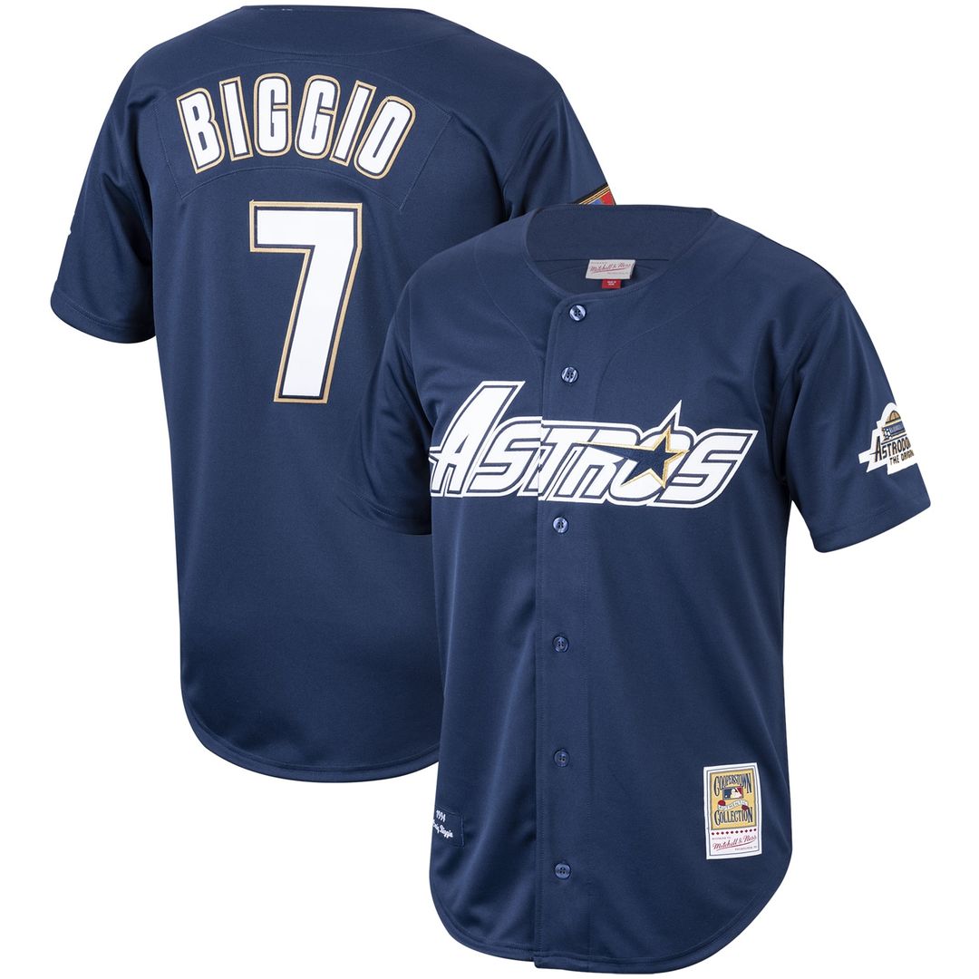 Houston Astros Craig Biggio Mitchell & Ness Cooperstown 1994 Authentic Jersey - Navy Team Jersey Sports Fan Apparel