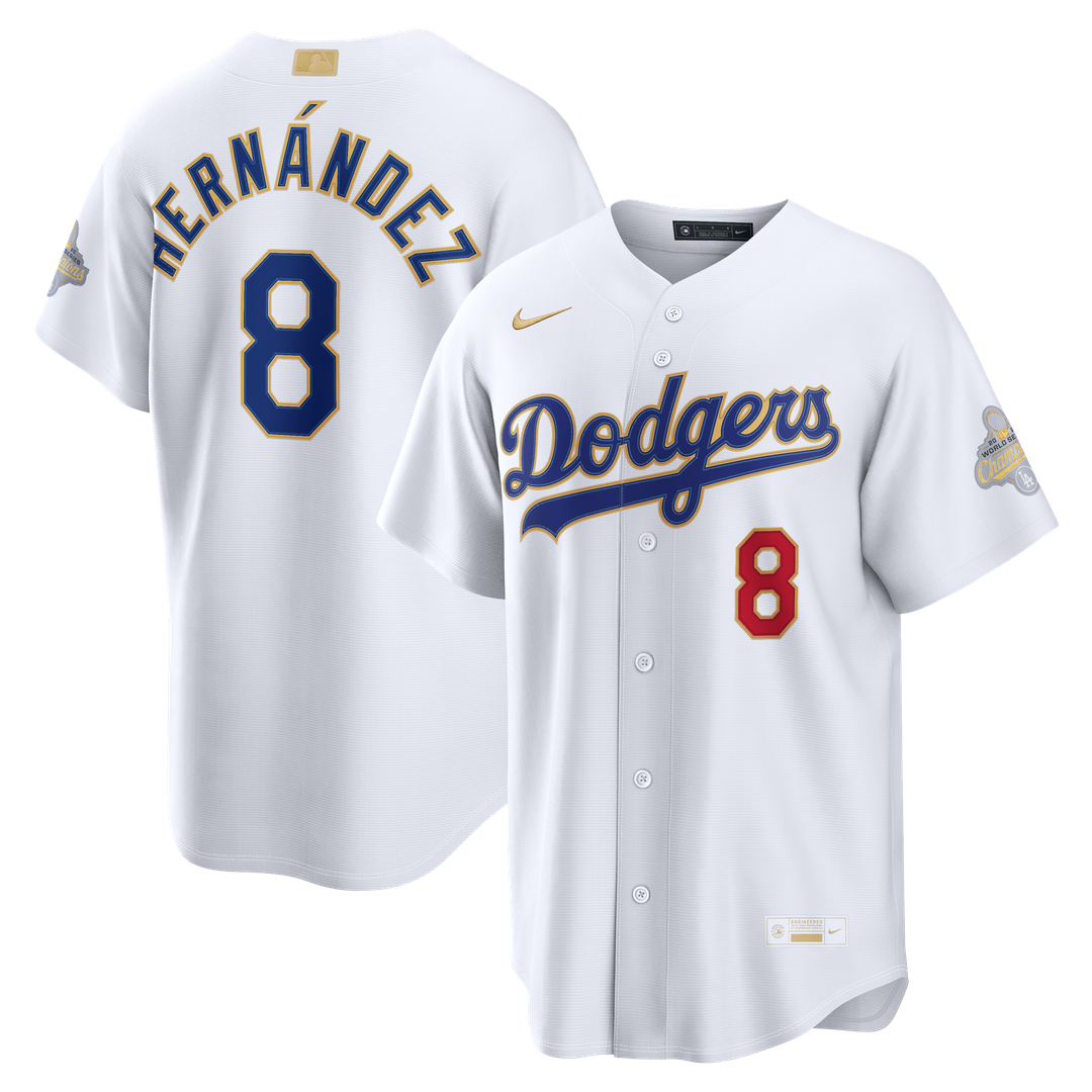 Los Angeles Dodgers Enrique Hernández Nike 2026 Gold Collection Stadium Jersey - White Team Jersey Sports Fan Apparel