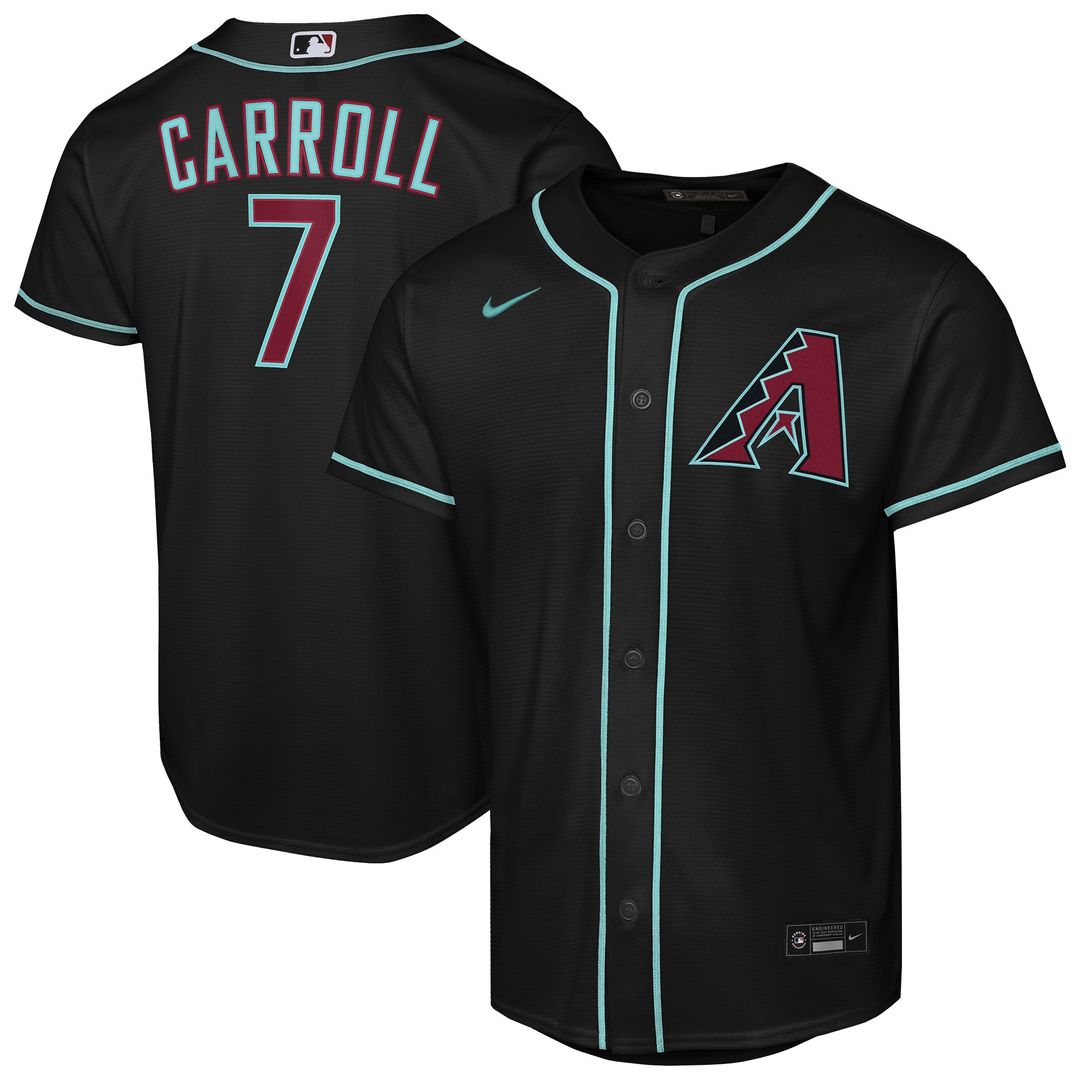 Arizona Diamondbacks Corbin Carroll Nike Youth Alternate Replica Jersey - Black Team Jersey Sports Fan Apparel