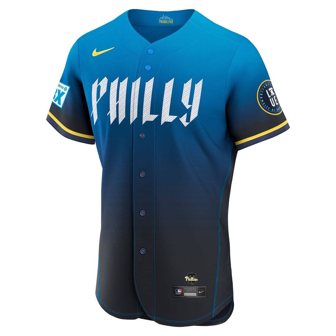Philadelphia Phillies Nike City Connect Authentic Sponsor Patch Jersey - Navy Team Jersey Sports Fan Apparel