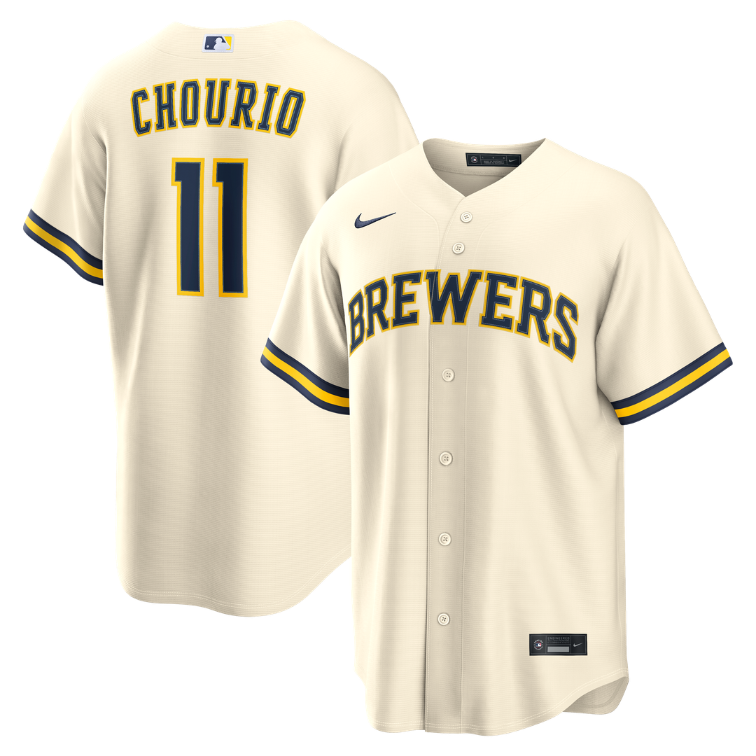 Milwaukee Brewers Jackson Chourio Nike Home Replica Jersey - Cream Team Jersey Sports Fan Apparel