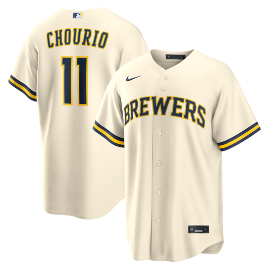 Milwaukee Brewers Jackson Chourio Nike Home Replica Jersey - Cream Team Jersey Sports Fan Apparel