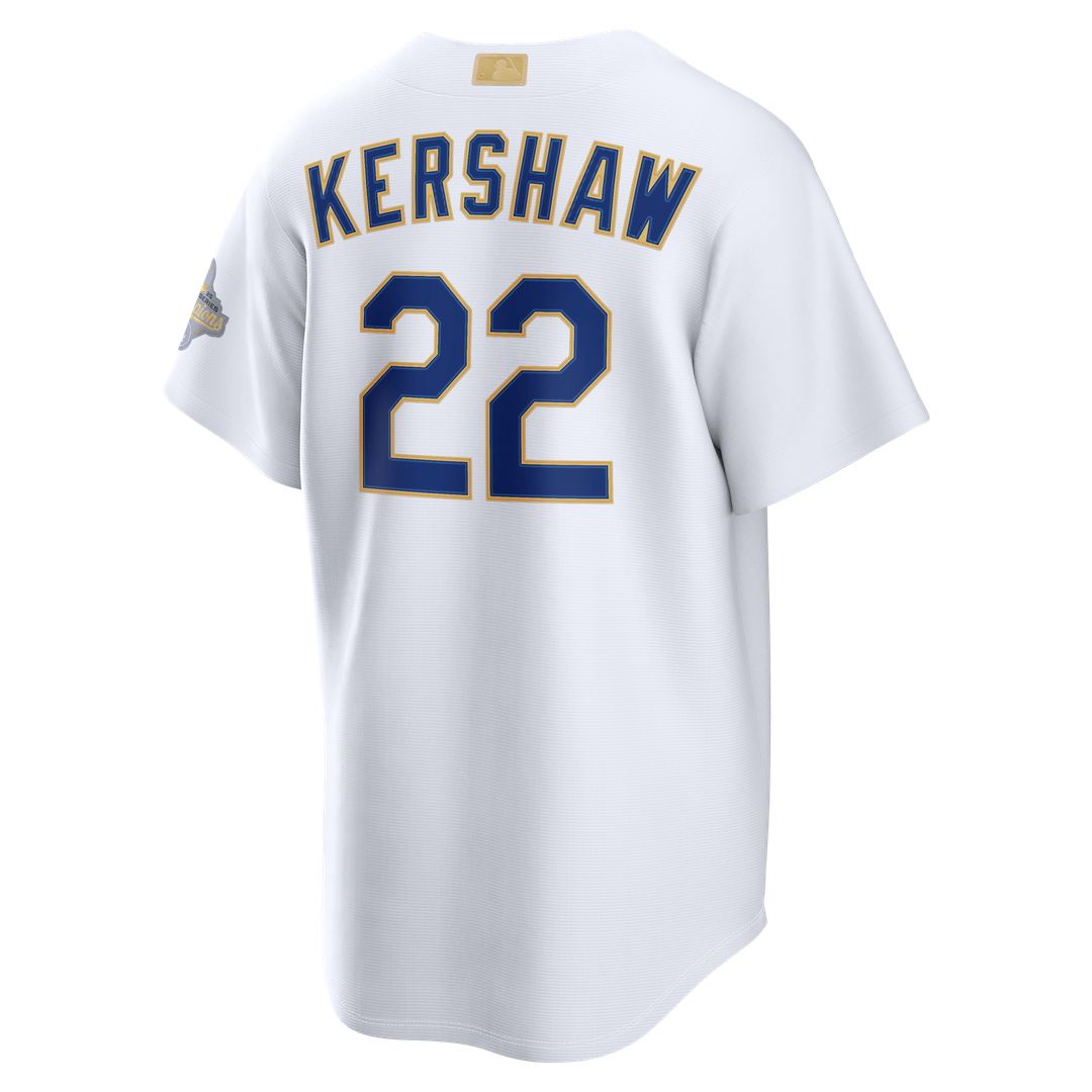 Los Angeles Dodgers Clayton Kershaw Nike 2026 Gold Collection Stadium Jersey - White Team Jersey Sports Fan Apparel