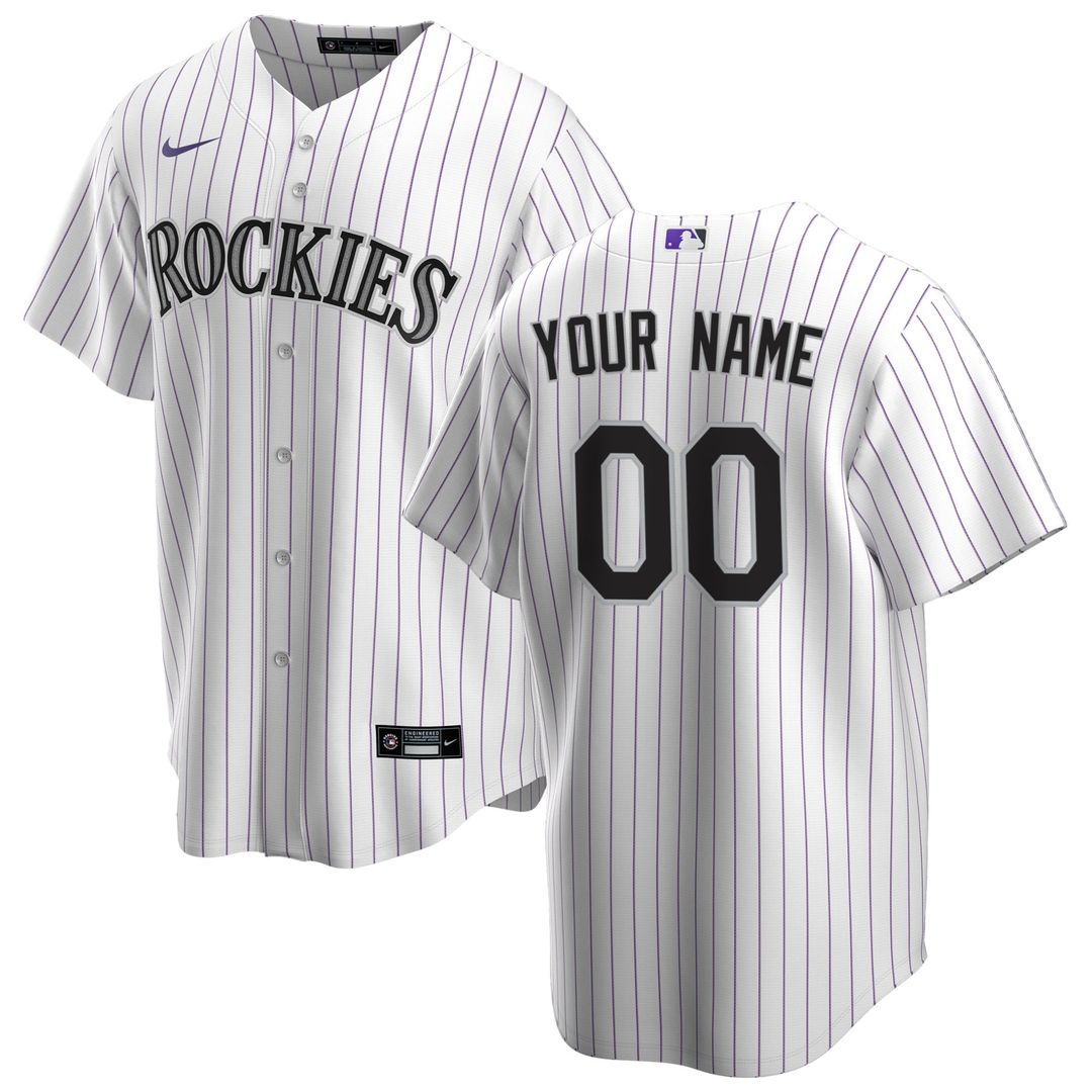 Colorado Rockies Nike Home Replica Custom Jersey - White Team Jersey Sports Fan Apparel