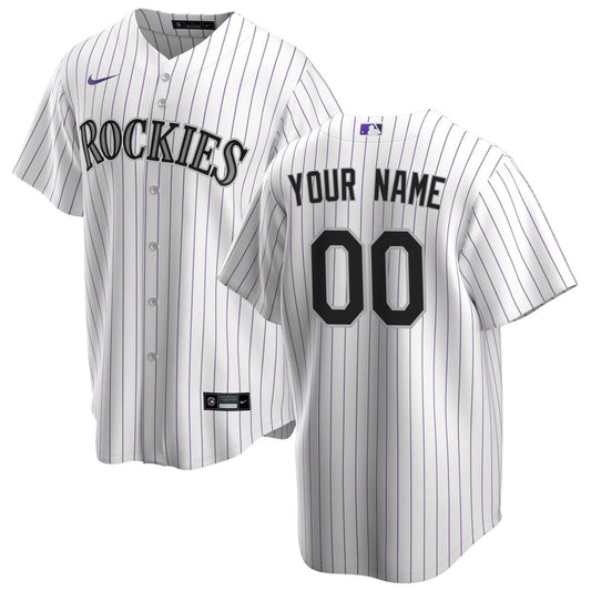Colorado Rockies Nike Home Replica Custom Jersey - White Team Jersey Sports Fan Apparel