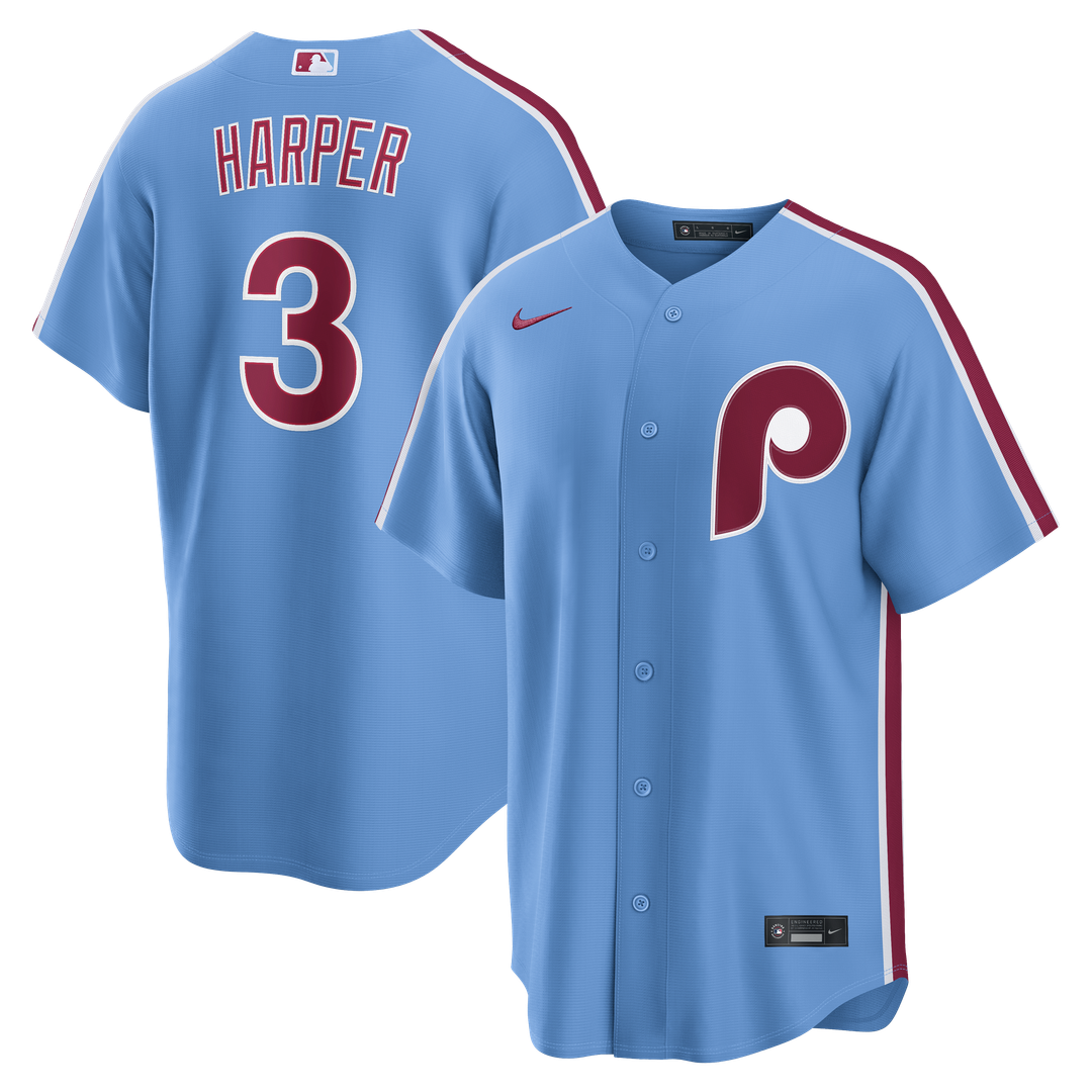 Philadelphia Phillies Bryce Harper Nike Alternate Replica Jersey - Light Blue Team Jersey Sports Fan Apparel