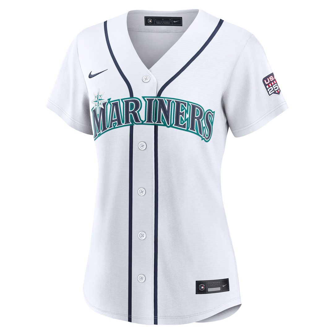 Seattle Mariners Josh Naylor Nike Women's USA 250 Fourth of July Home Stadium Jersey - White Team Jersey Sports Fan Apparel