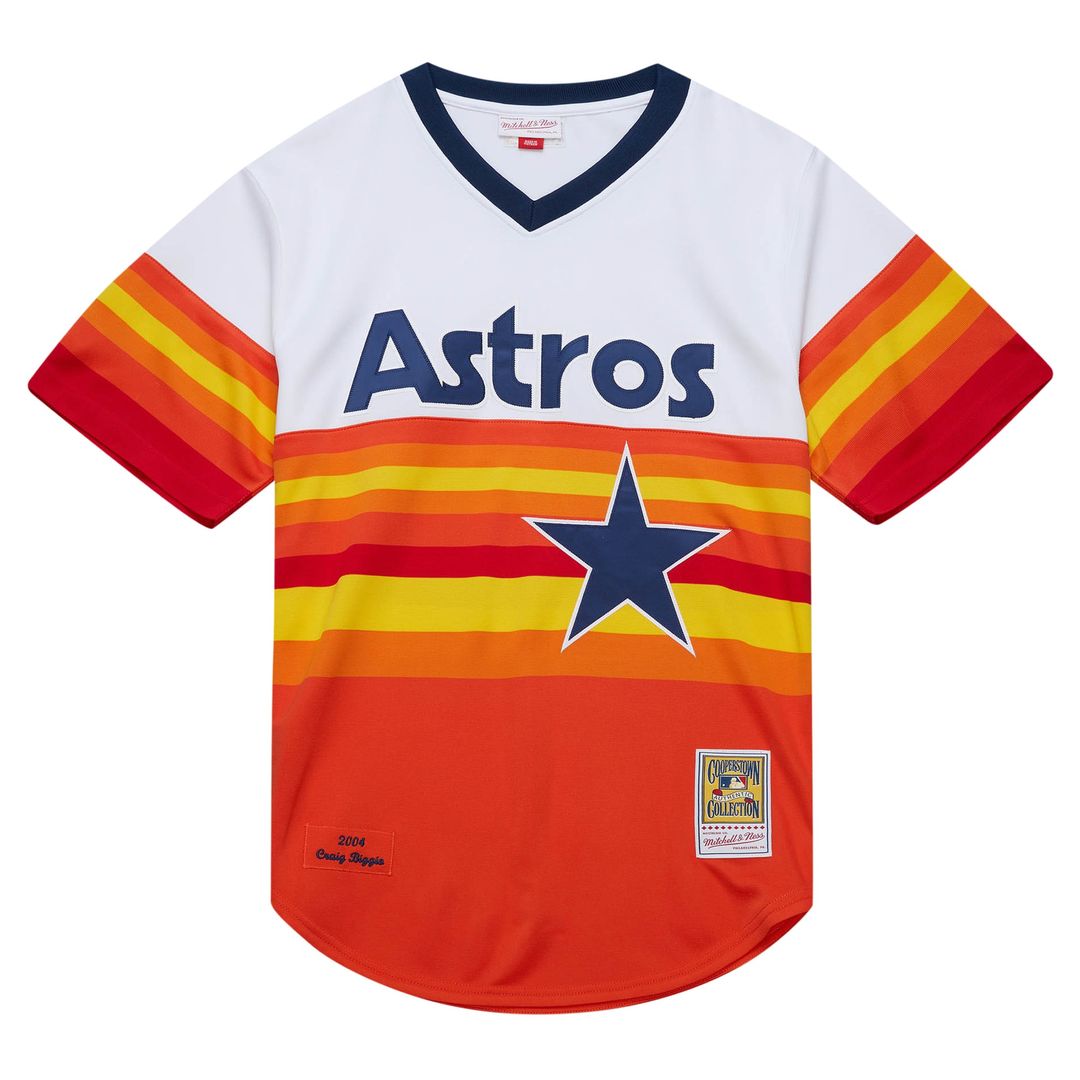 Houston Astros Craig Biggio Mitchell & Ness 2004 Cooperstown Authentic Throwback Jersey - White Team Jersey Sports Fan Apparel