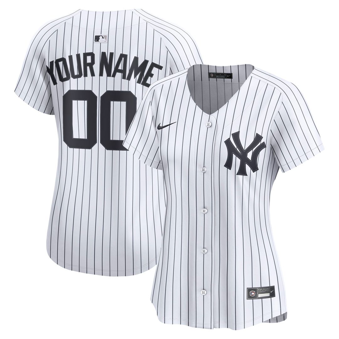 New York Yankees Nike Women's Home Limited Custom Jersey - White Team Jersey Sports Fan Apparel