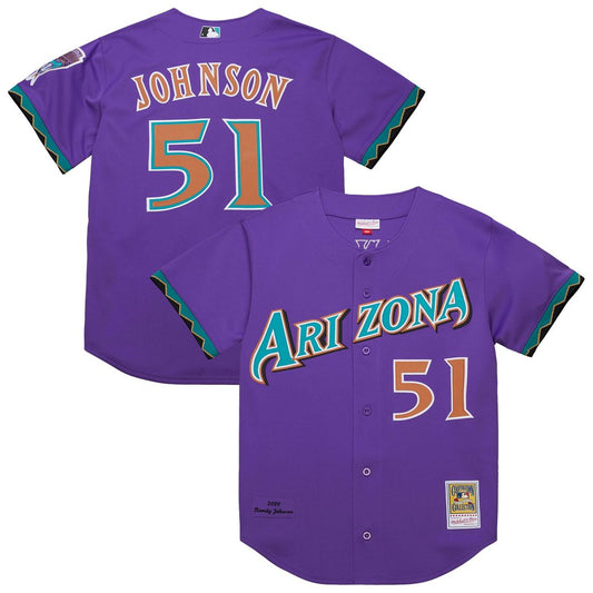Arizona Diamondbacks Randy Johnson Mitchell & Ness 2000 Throwback Authentic Jersey - Purple Team Jersey Sports Fan Apparel