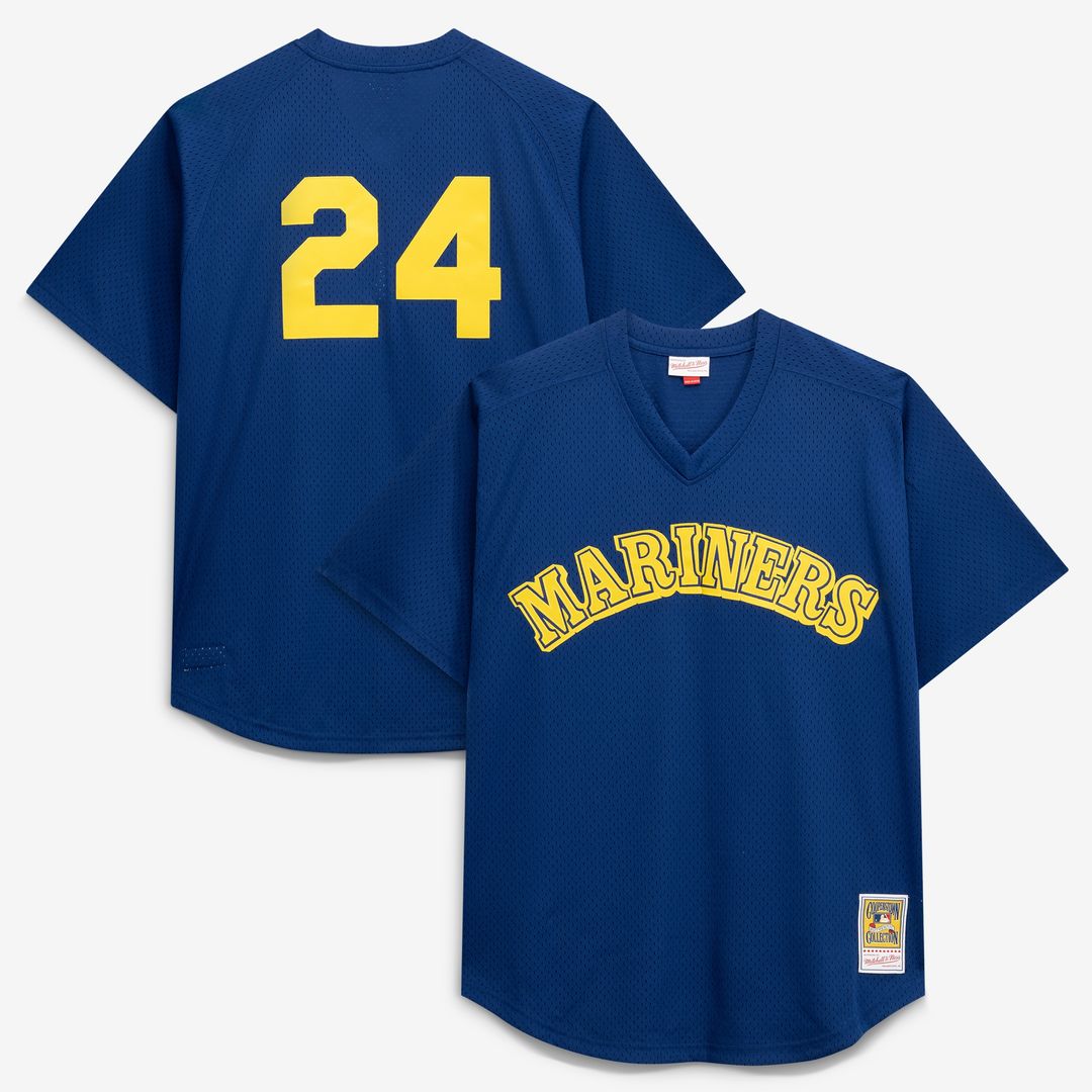 Seattle Mariners Mitchell & Ness Big & Tall Cooperstown Mesh Batting Practice Jersey - Navy Team Jersey Sports Fan Apparel