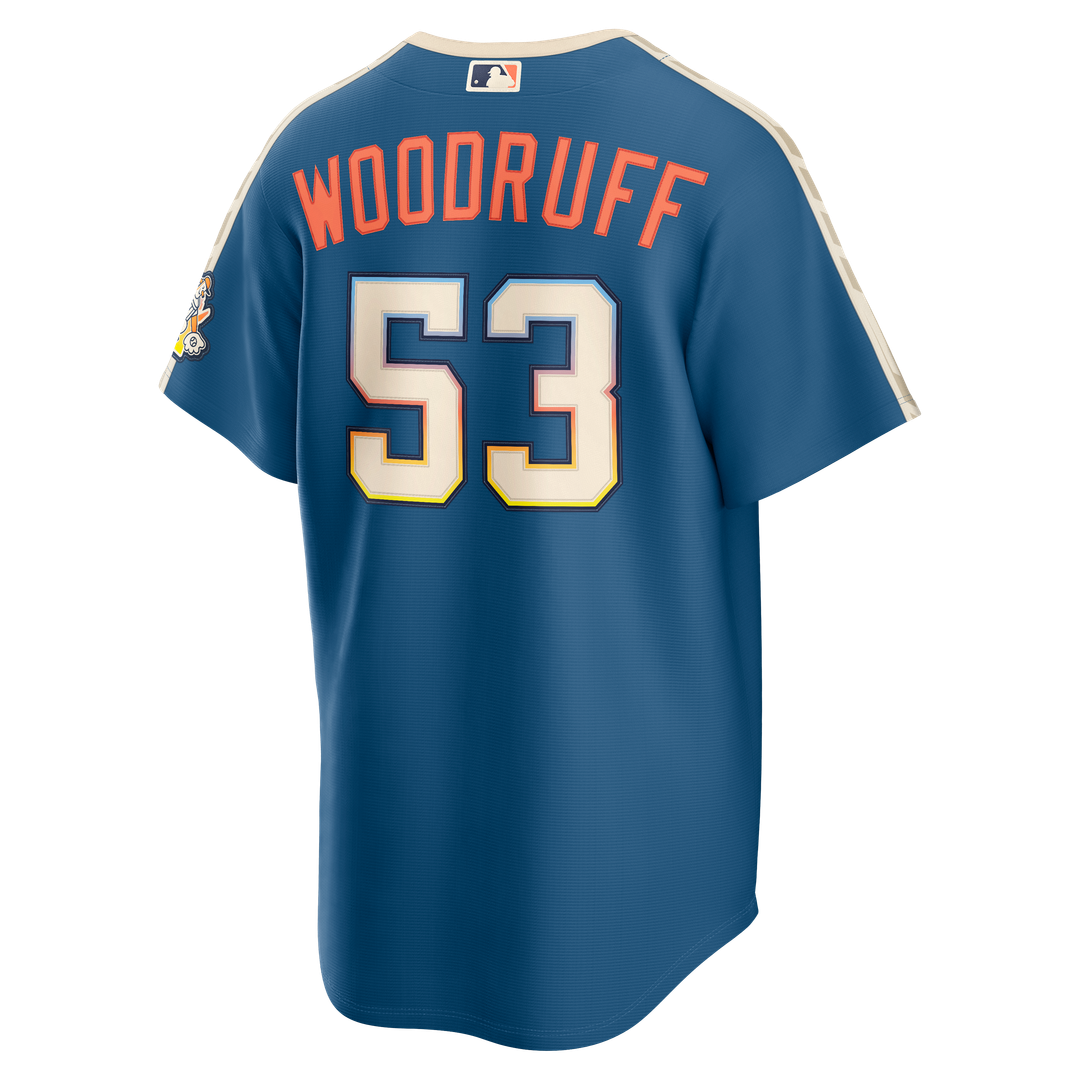 Milwaukee Brewers Brandon Woodruff Nike 2026 City Connect Stadium Jersey - Mineral Blue Team Jersey Sports Fan Apparel