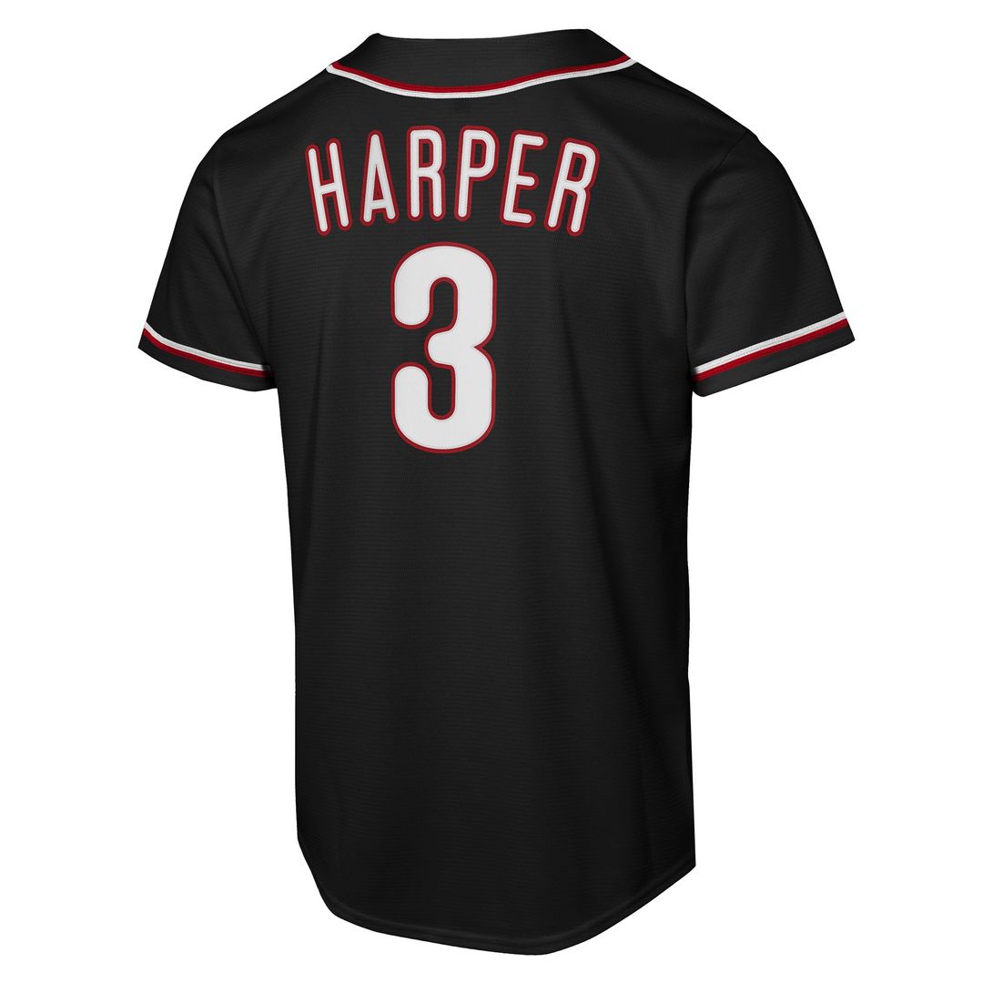 Philadelphia Phillies Bryce Harper Nike Youth Fashion Replica Player Jersey - Black Team Jersey Sports Fan Apparel