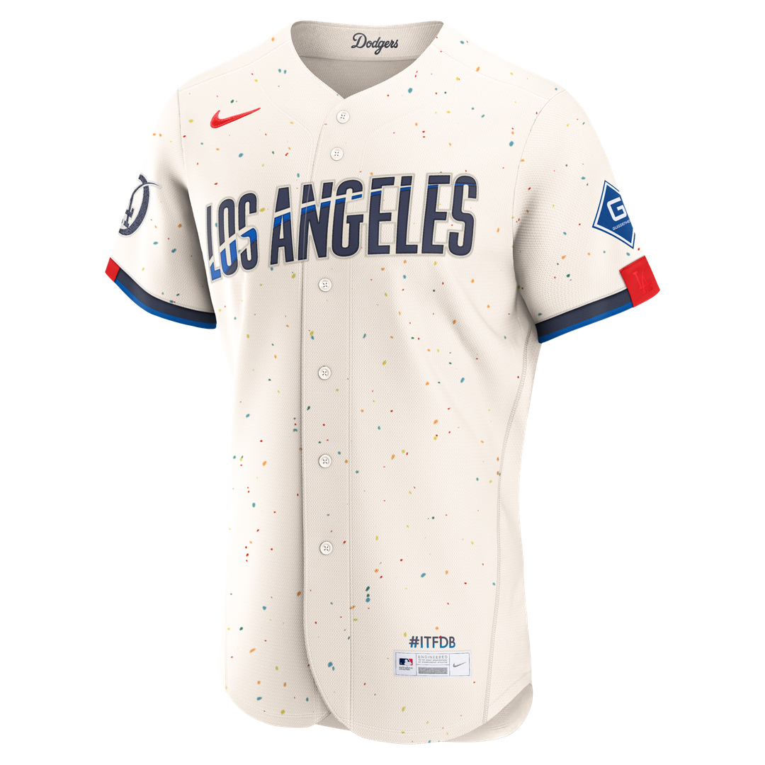 Los Angeles Dodgers Nike City Connect Authentic Sponsor Patch Jersey - Cream Team Jersey Sports Fan Apparel