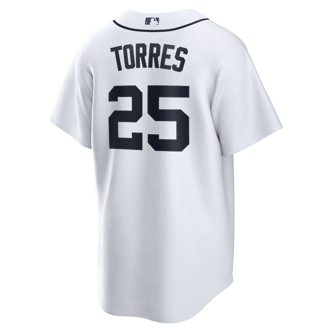 Detroit Tigers Gleyber Torres Nike Home Replica Jersey - White Team Jersey Sports Fan Apparel