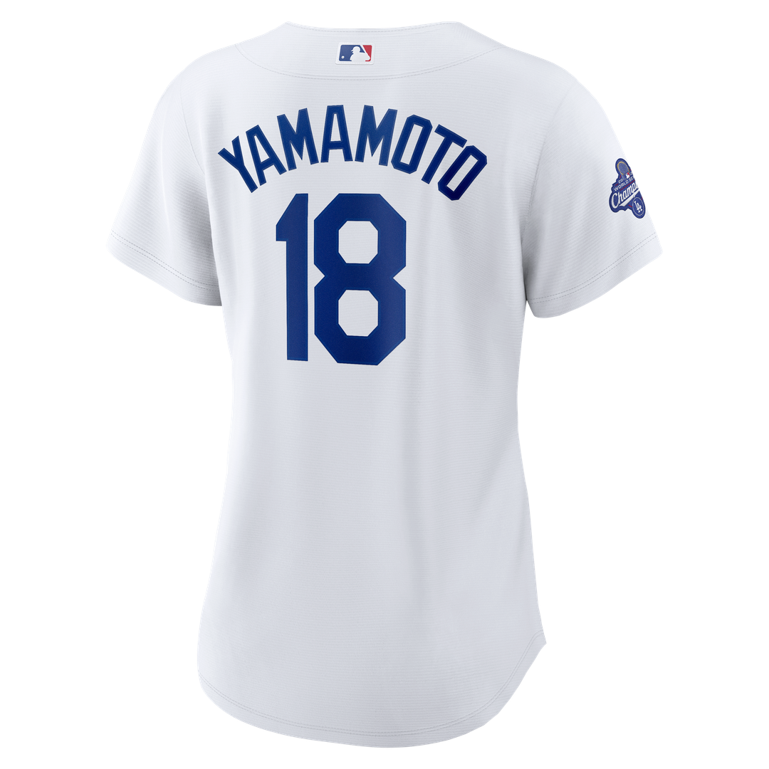 Los Angeles Dodgers Yoshinobu Yamamoto Nike Women's 2025 World Series Champions Home Replica Jersey - White Team Jersey Sports Fan Apparel