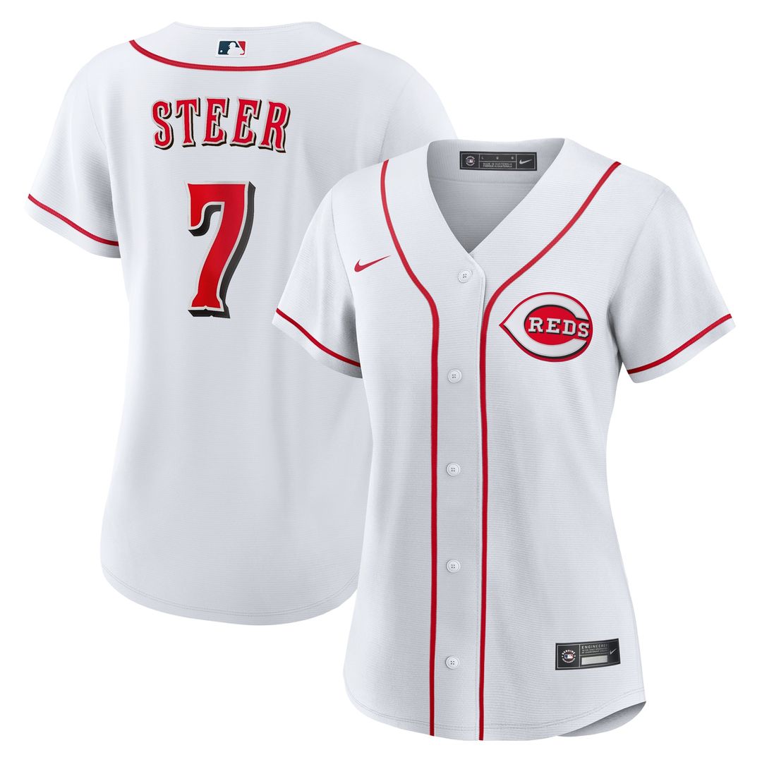 Cincinnati Reds Spencer Steer Nike Women's Home Replica Jersey - White Team Jersey Sports Fan Apparel