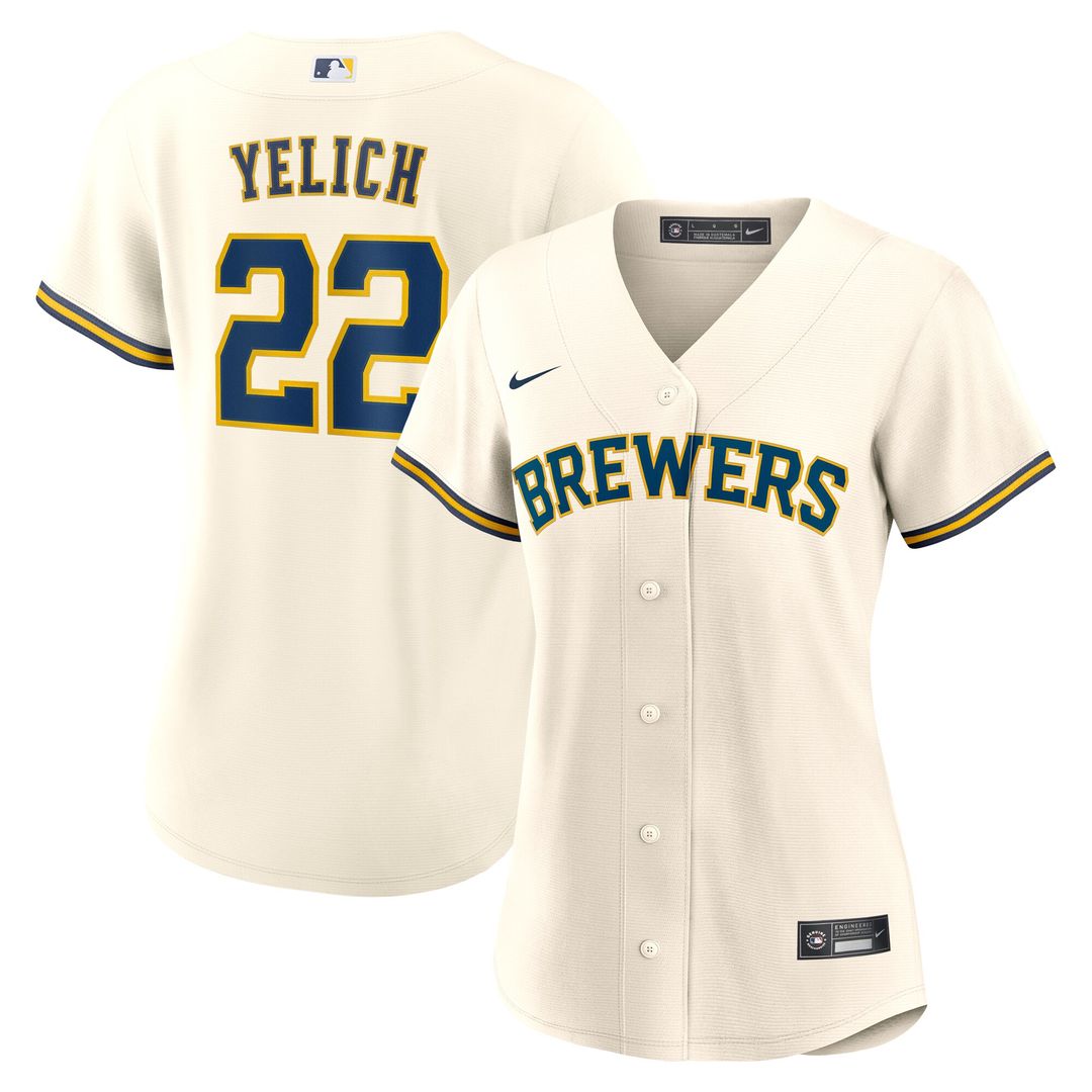 Milwaukee Brewers Christian Yelich Nike Women's Home Replica Jersey - White Team Jersey Sports Fan Apparel