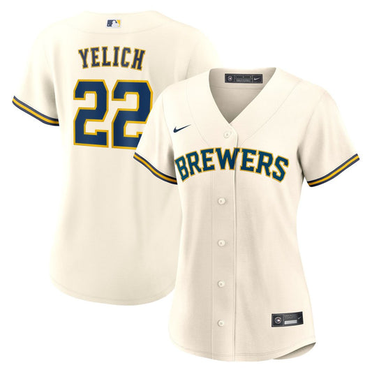 Milwaukee Brewers Christian Yelich Nike Women's Home Replica Jersey - White Team Jersey Sports Fan Apparel