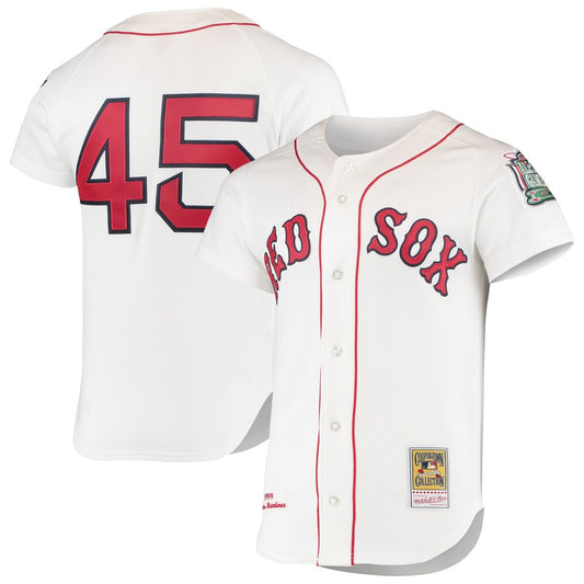 Boston Red Sox Pedro Martinez Mitchell & Ness 1999 Cooperstown Home Authentic Jersey - White Team Jersey Sports Fan Apparel