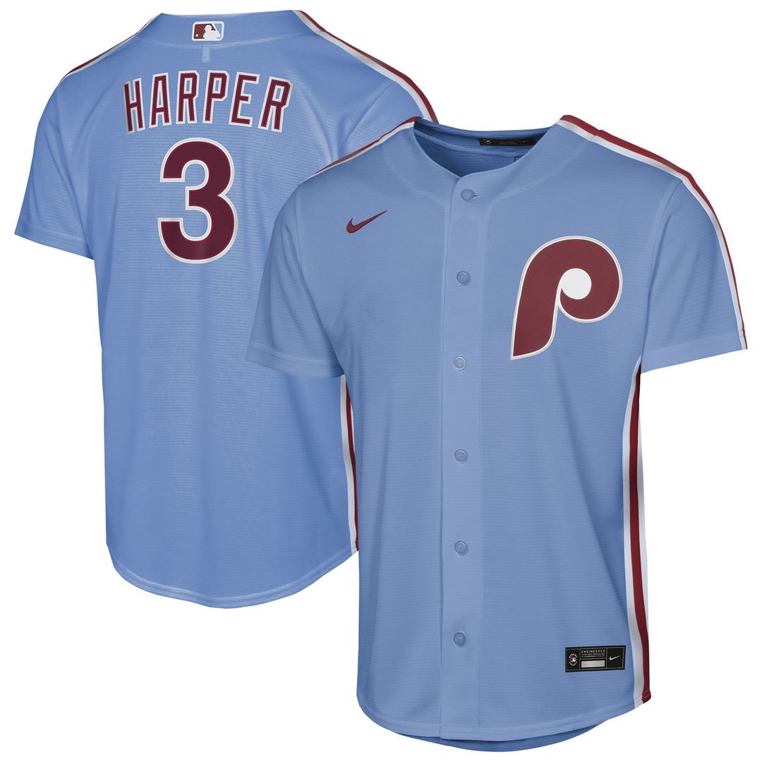 Philadelphia Phillies Bryce Harper Nike Youth Alternate 2 Replica Jersey - Cream Team Jersey Sports Fan Apparel