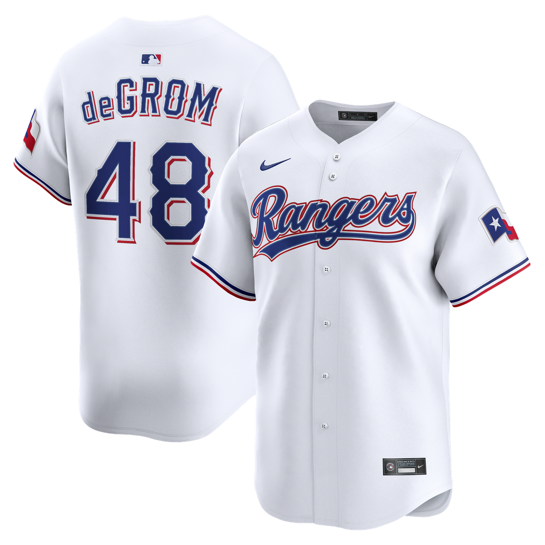 Texas Rangers Jacob deGrom Nike Home Limited Jersey - White Team Jersey Sports Fan Apparel