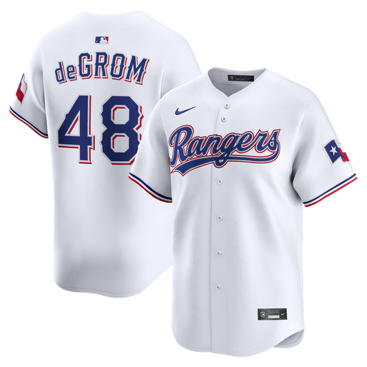 Texas Rangers Jacob deGrom Nike Home Limited Jersey - White Team Jersey Sports Fan Apparel
