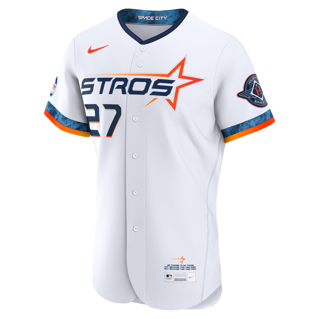 Houston Astros Jose Altuve Nike City Connect Authentic Sponsor Patch Jersey - White Team Jersey Sports Fan Apparel