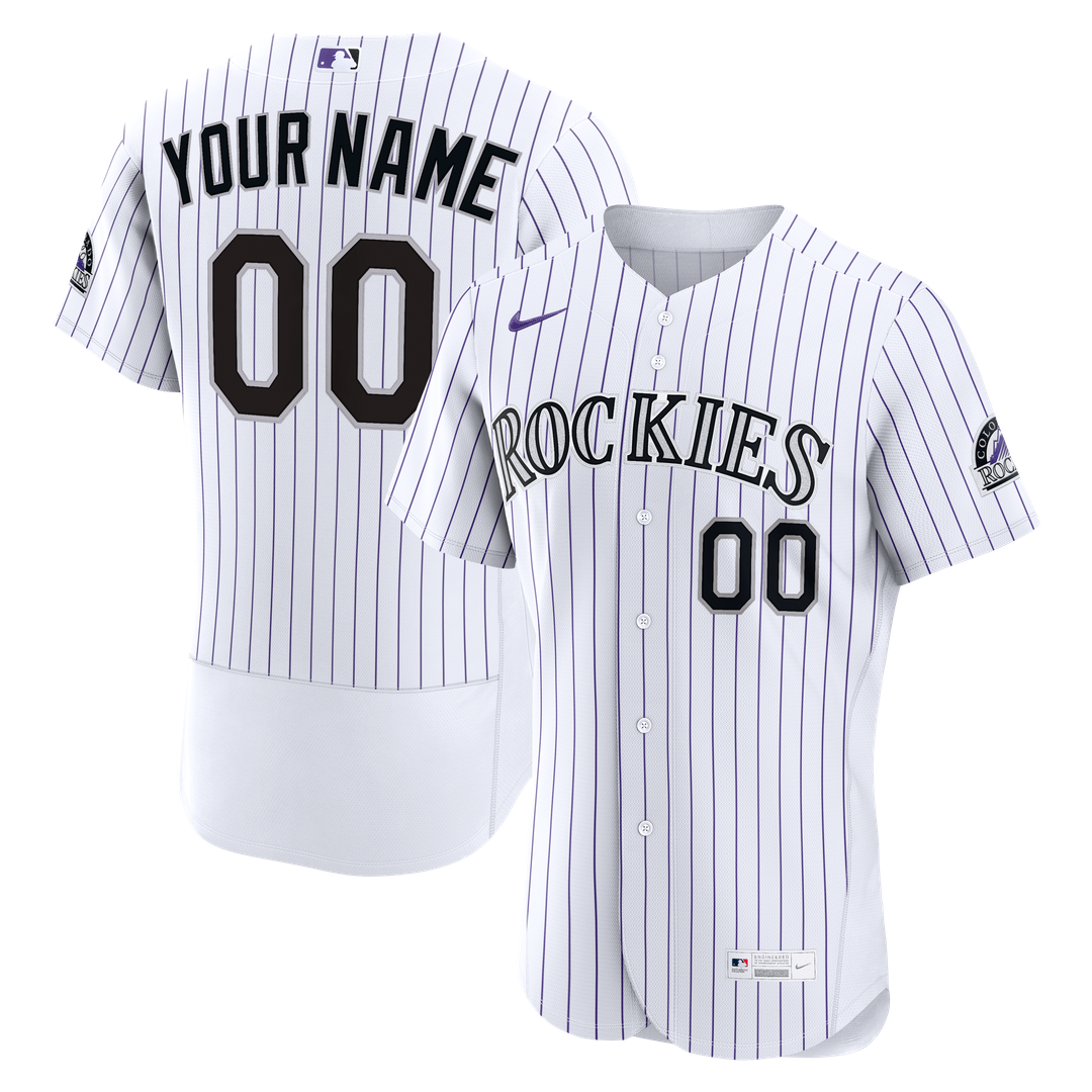 Colorado Rockies Nike Home Authentic Custom Jersey - White Team Jersey Sports Fan Apparel