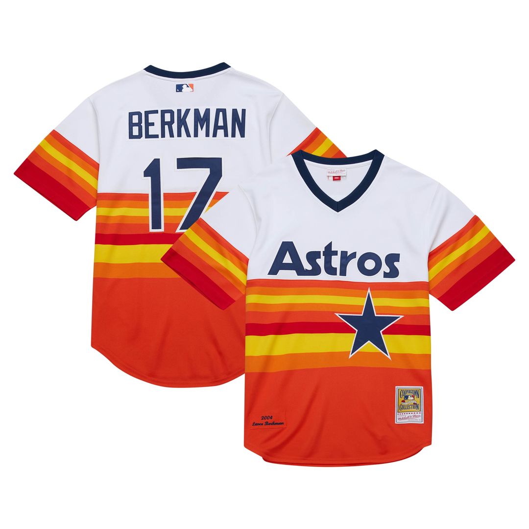 Houston Astros Lance Berkman Mitchell & Ness 2004 Cooperstown Authentic Throwback Jersey - White Team Jersey Sports Fan Apparel