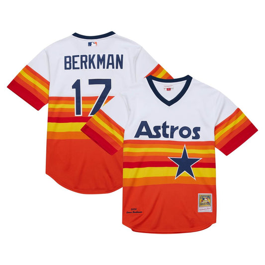 Houston Astros Lance Berkman Mitchell & Ness 2004 Cooperstown Authentic Throwback Jersey - White Team Jersey Sports Fan Apparel