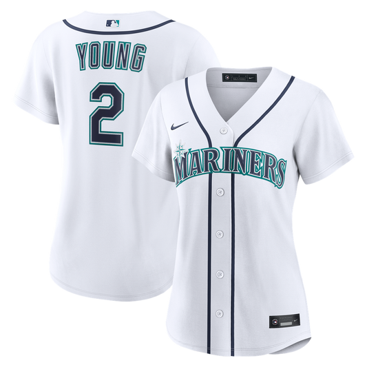 Seattle Mariners Cole Young Nike Women's Home Replica Jersey - White Team Jersey Sports Fan Apparel
