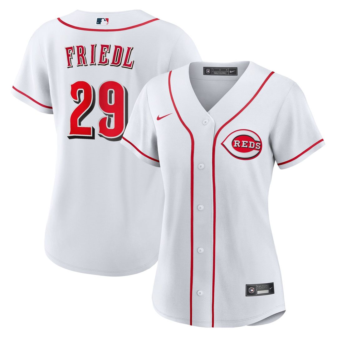 Cincinnati Reds TJ Friedl Nike Women's Home Replica Jersey - White Team Jersey Sports Fan Apparel