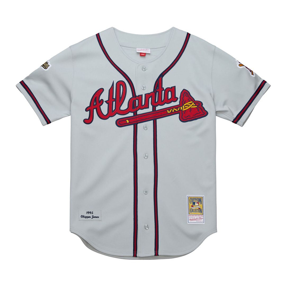 Atlanta Braves Chipper Jones Mitchell & Ness 1995 Throwback Authentic Jersey - Gray Team Jersey Sports Fan Apparel