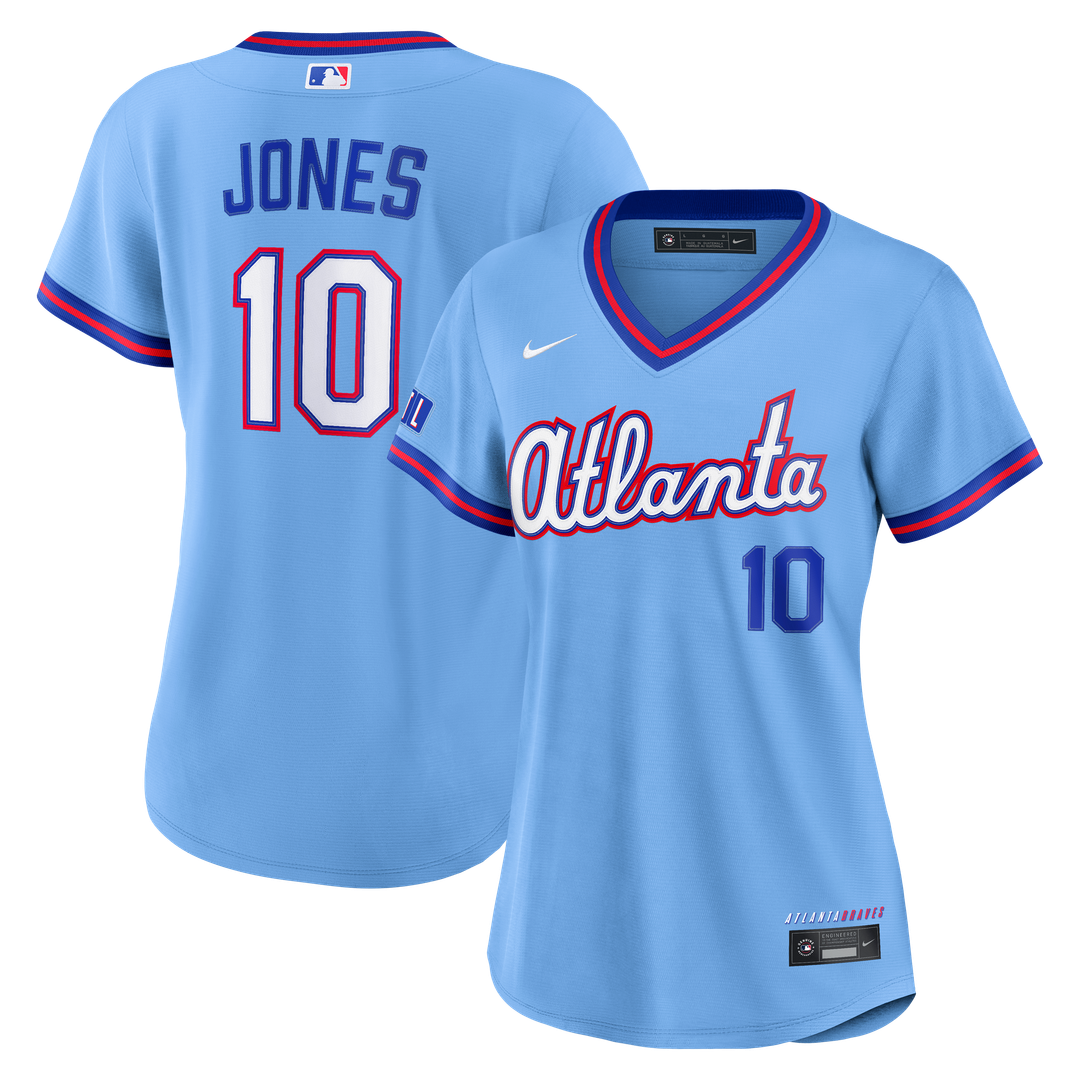 Atlanta Braves Chipper Jones Nike Women's 2026 City Connect Stadium Jersey - Powder Blue Team Jersey Sports Fan Apparel
