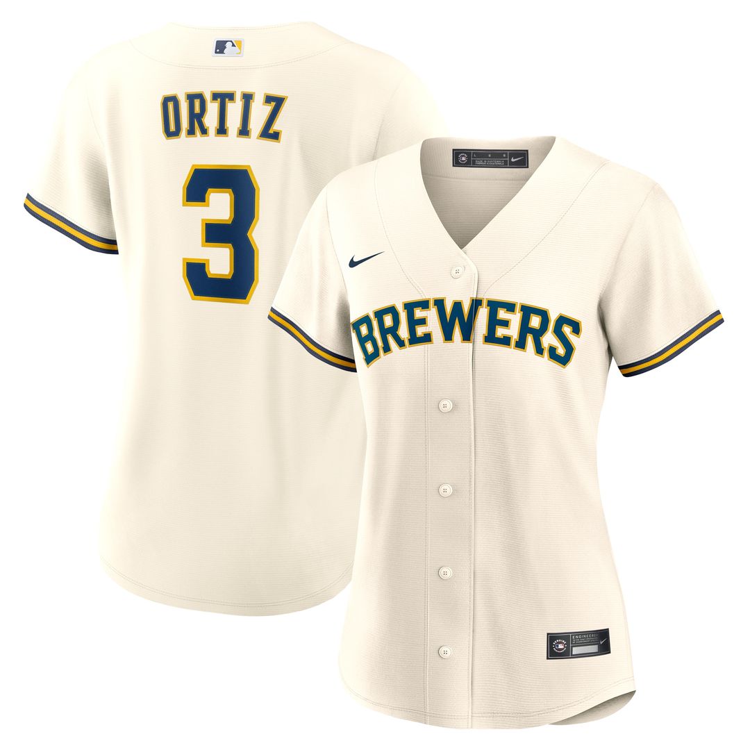 Milwaukee Brewers Joey Ortiz Nike Women's Home Replica Jersey - Cream Team Jersey Sports Fan Apparel