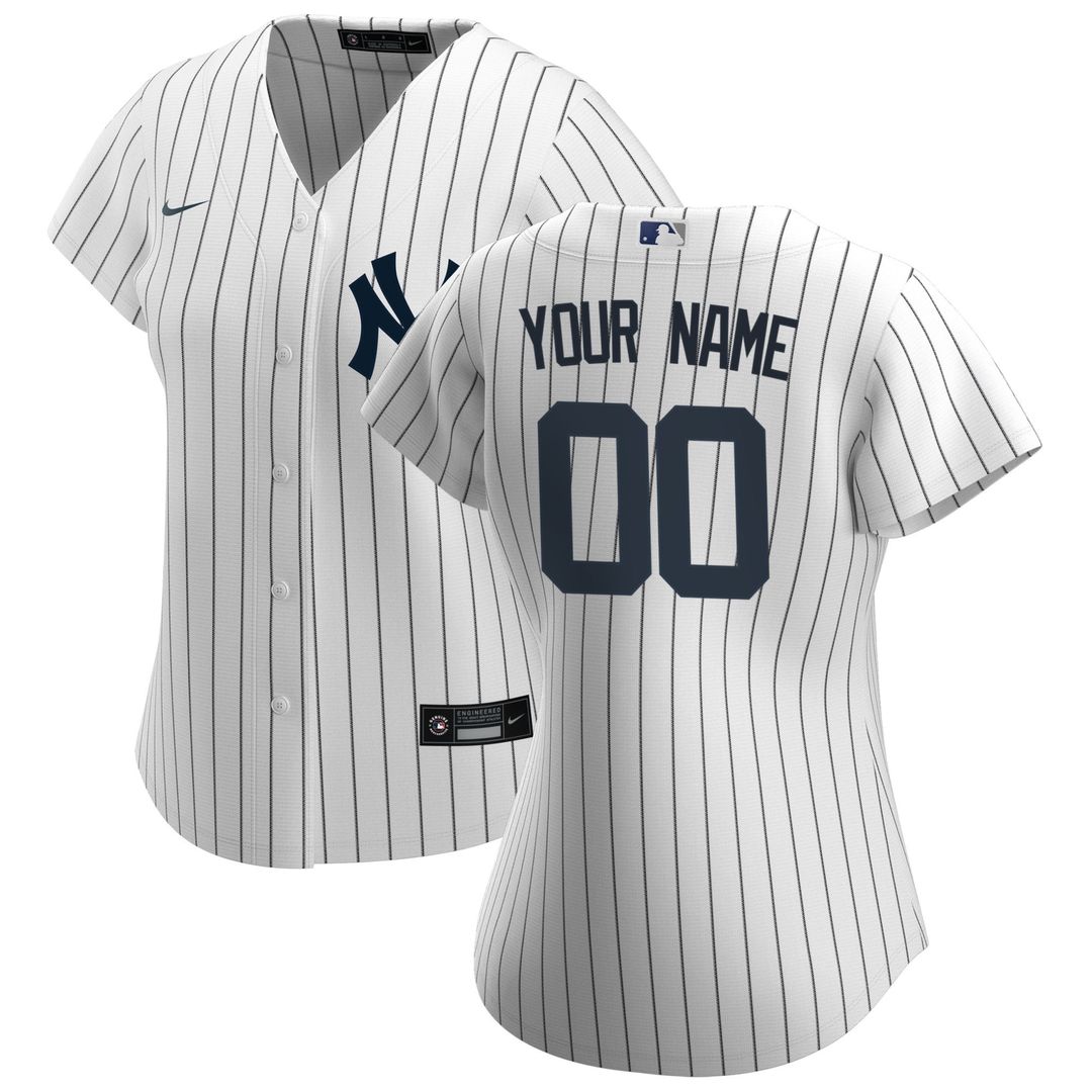 New York Yankees Nike Women's Home Replica Custom Jersey - White Team Jersey Sports Fan Apparel