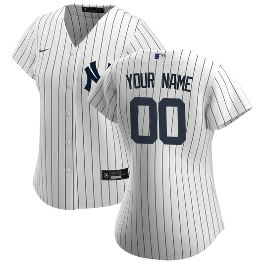 New York Yankees Nike Women's Home Replica Custom Jersey - White Team Jersey Sports Fan Apparel