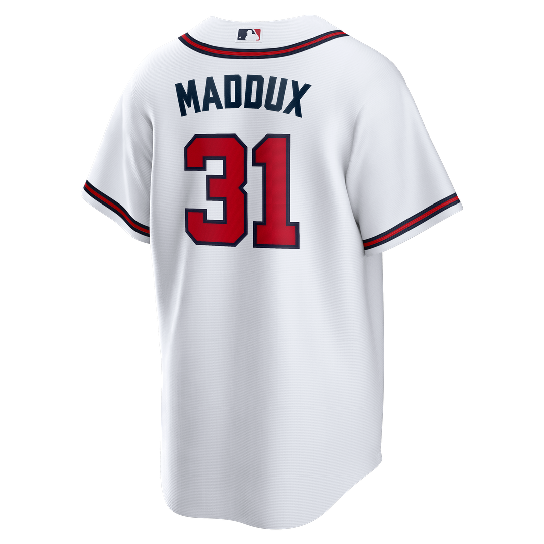 Atlanta Braves Greg Maddux Nike Home Retired Player Replica Jersey - White Team Jersey Sports Fan Apparel